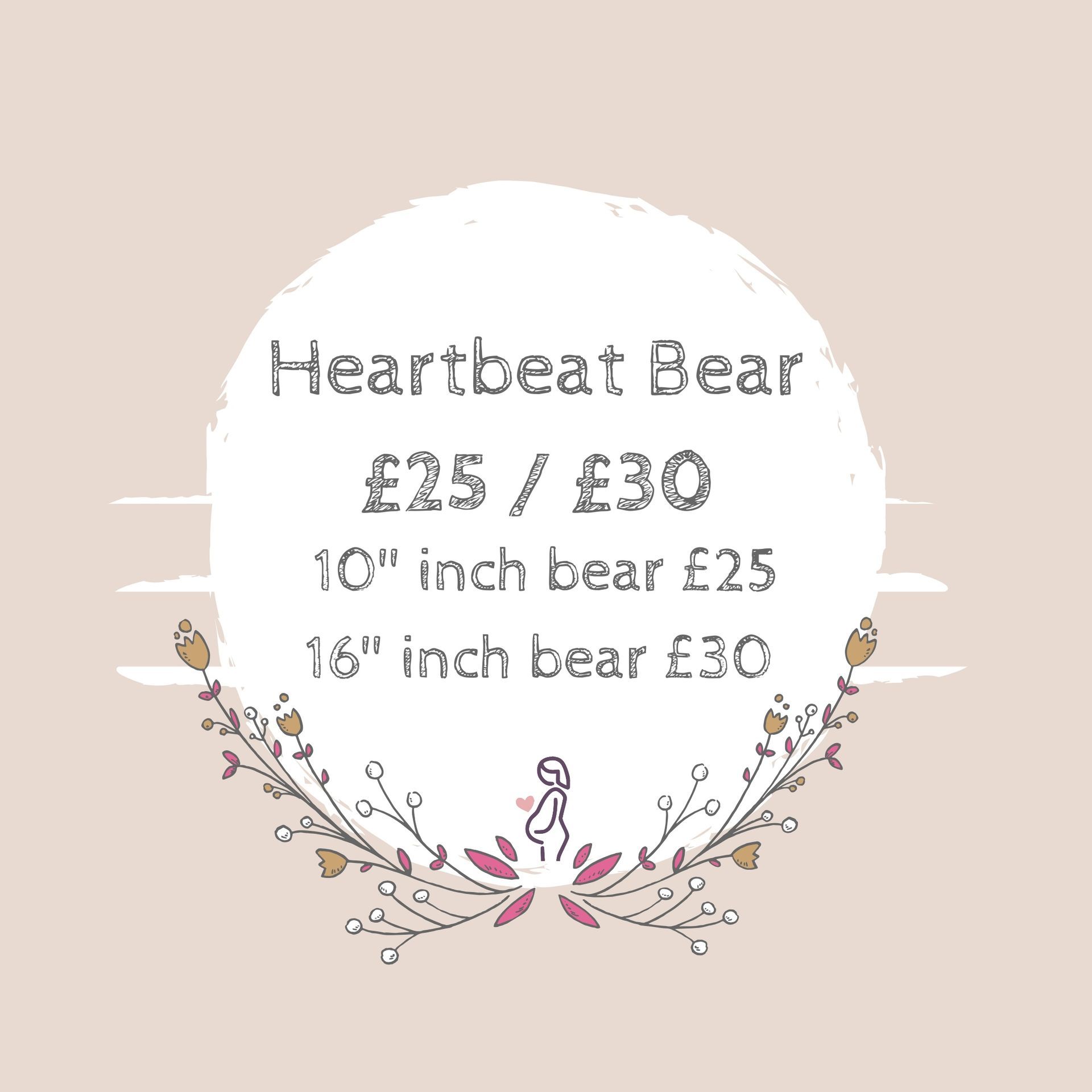 A picture of a heartbeat bear with a price of £ 25 / £ 30.