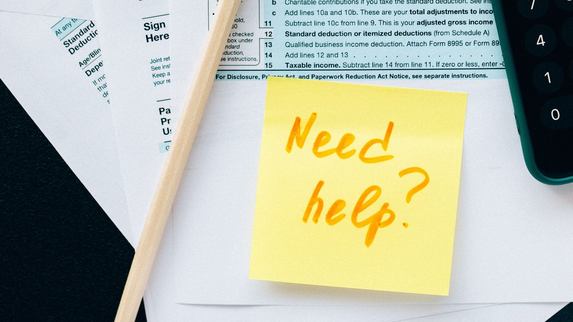 Yellow sticky note that says 