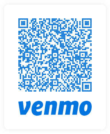 A blue Venmo QR Code