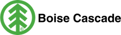Boise Cascade logo: Green tree in a circle, black text 