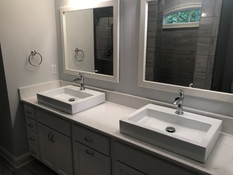 A Bathroom with Two Sinks and Two Mirrors | Tonao, VA | Don Kendrick