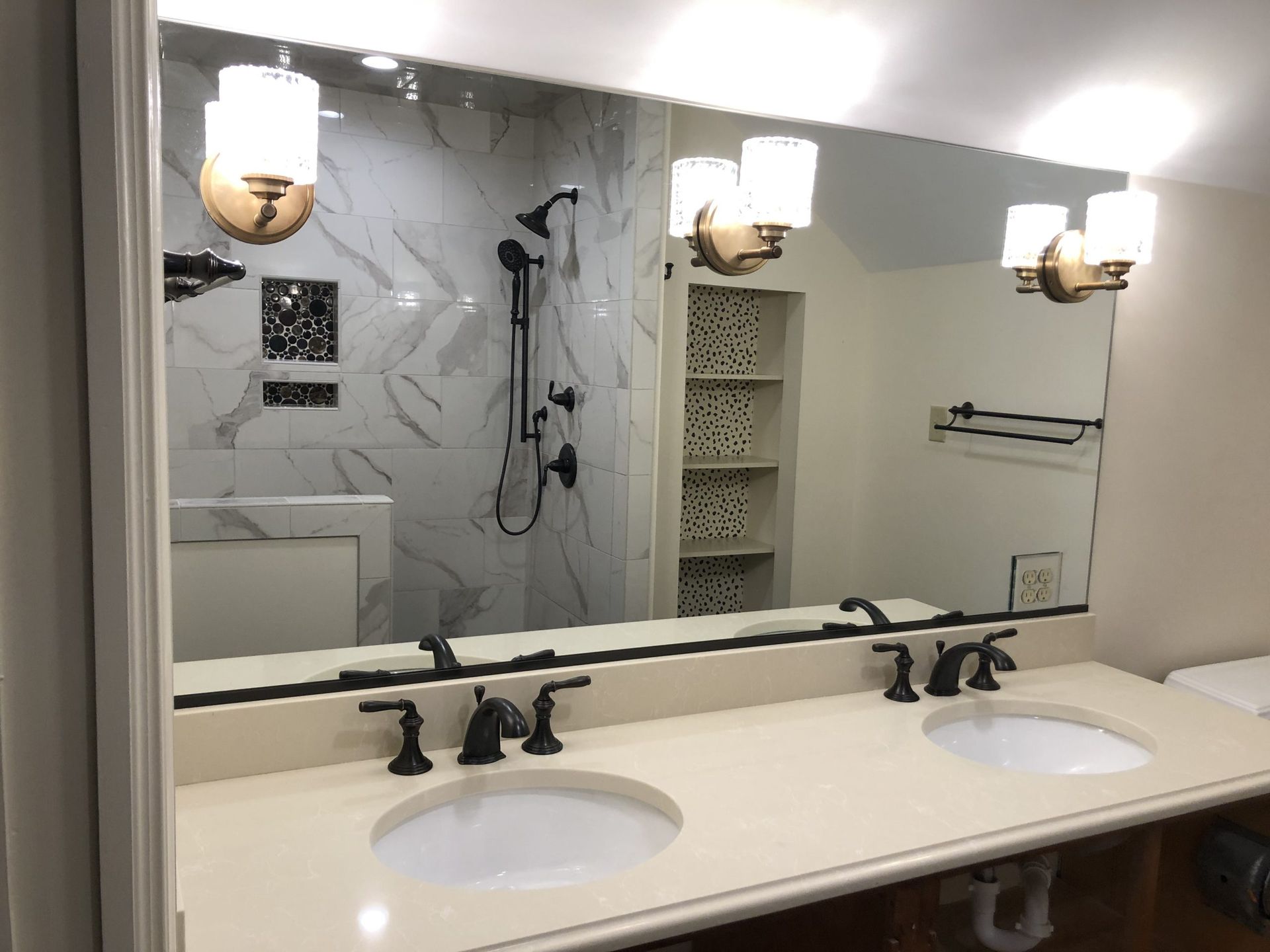 A Bathroom with Two Sinks and A Large Mirror | Tonao, VA | Don Kendrick