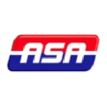 A red , white and blue asa logo on a white background.