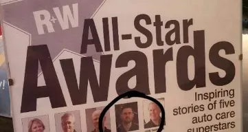 A newspaper article about rw all-star awards