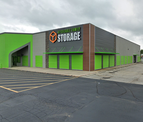 front of affordable family storage facility in muncie - bethel ave