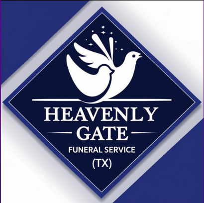 A logo for funeral care with a laurel wreath and stars.