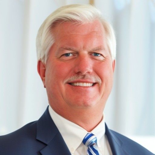Sean O'Shaughnessey. A Smiling man with gray hair, blue suit, and striped tie.
