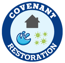 A logo for a company called covenant restoration group