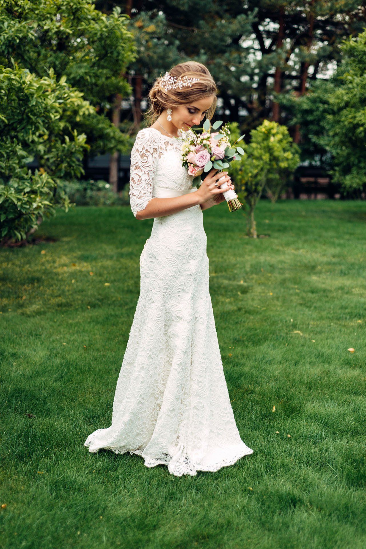 Bride in a White Long Dress — Greensburg, PA — Allanté Hair Design and Spa