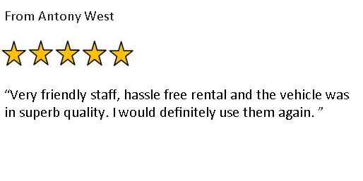car and van rental review from Antony West