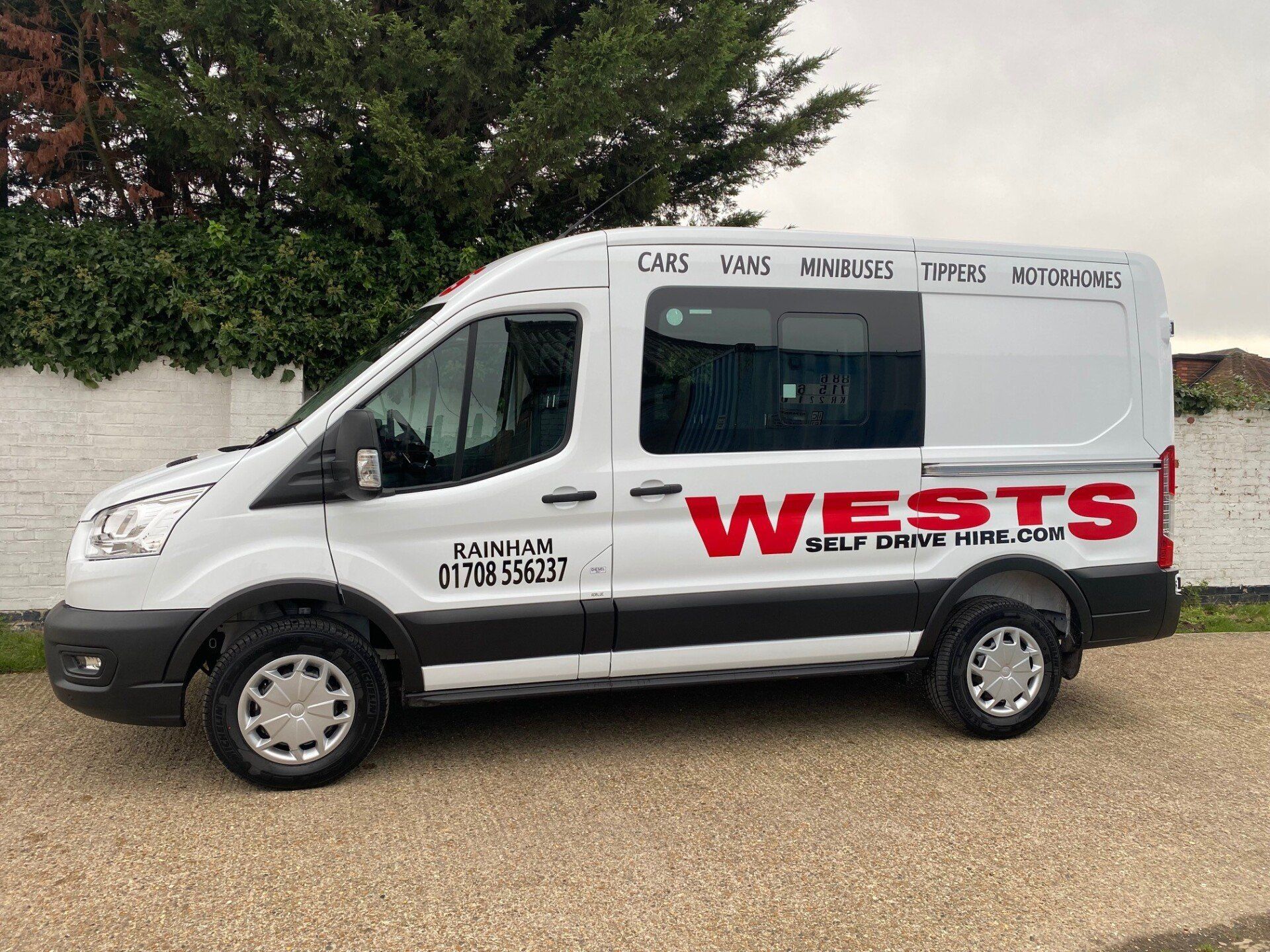 rent a crew cab van rental double cab van hire, with tow bar and roof beacon