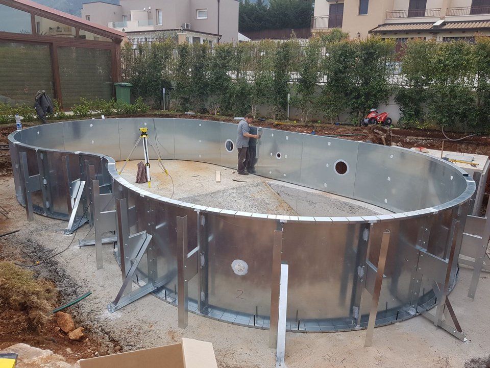 barriera in acciaio per piscina