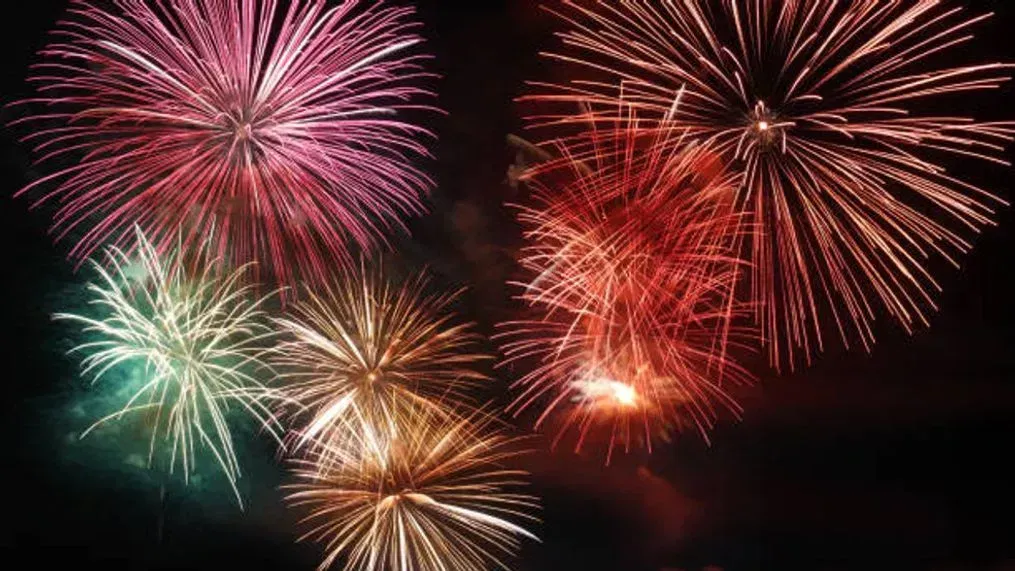 Nighttime fireworks show during the Charleston Fourth of July Festival