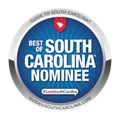 A blue badge that says best of south carolina nominee