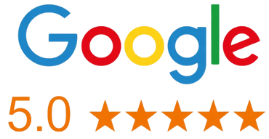 A google logo with five stars on it