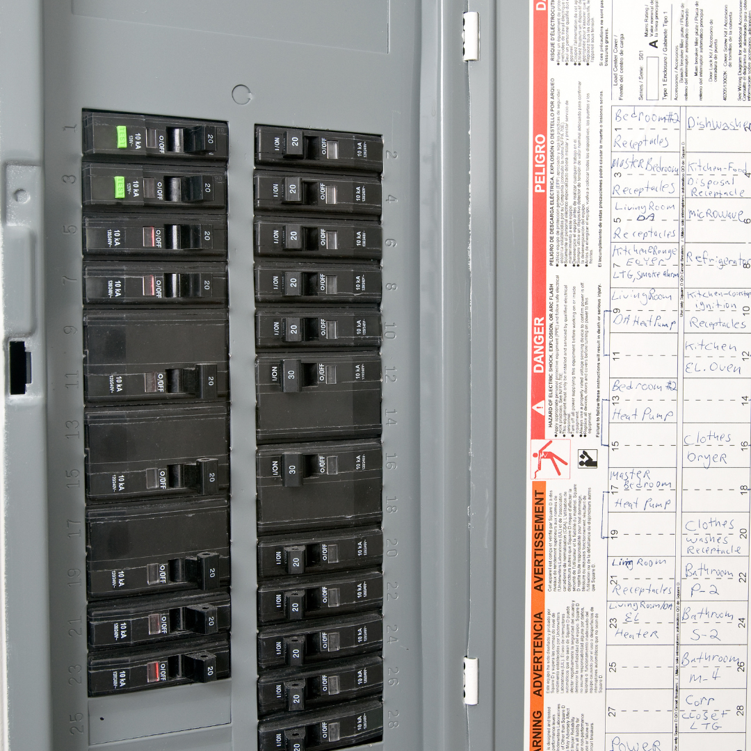 Clean and modern electrical panel after professional upgrade.