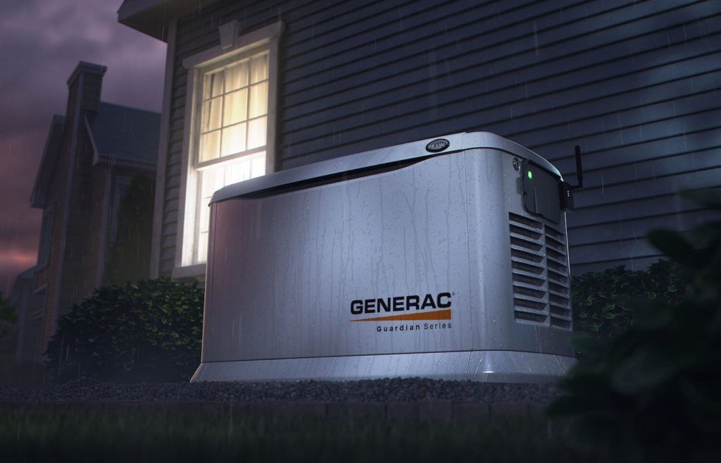 Backup generator powering essential home appliances during South Carolina storm season.