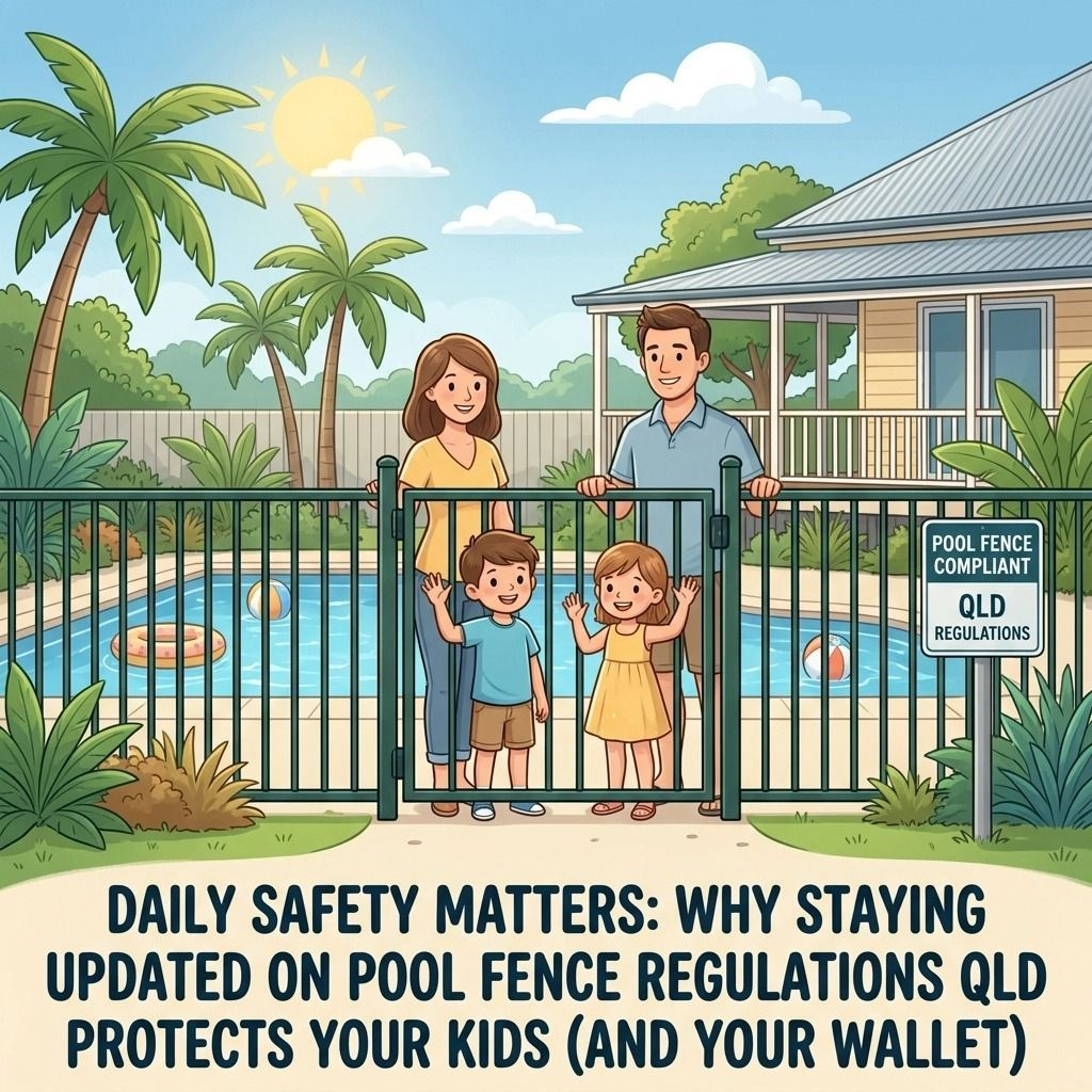 Family at Backyard Pool Fence Gate — Get My Pool Certified in Burleigh Waters, QLD
