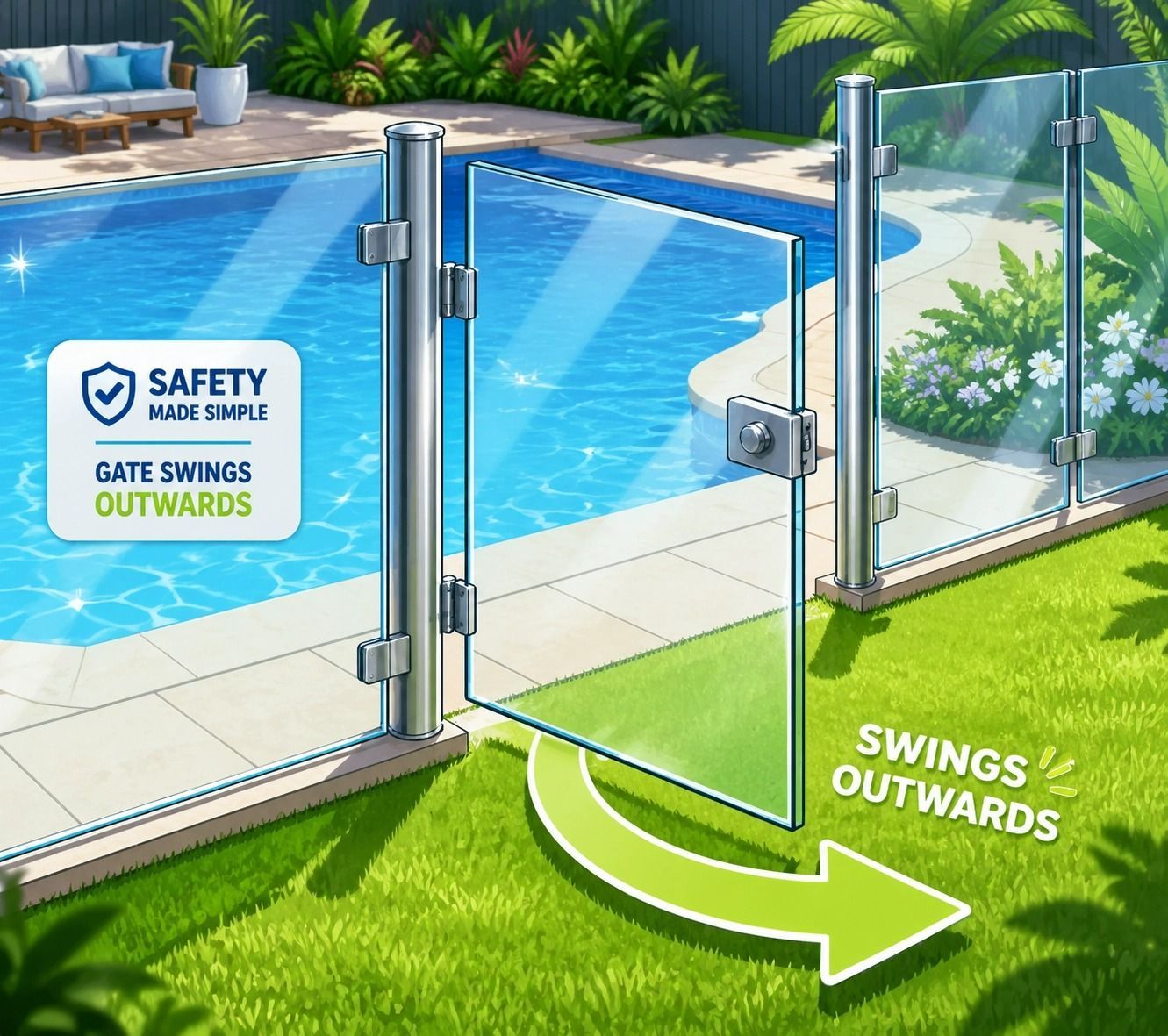 Pool Safety Gate With Glass Fence — Get My Pool Certified in Burleigh Waters, QLD