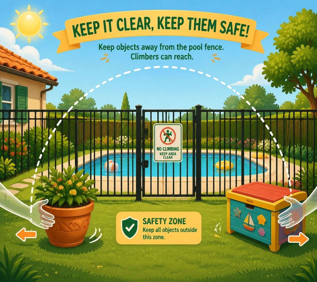 Pool Safety Sign at a Fenced Backyard — Get My Pool Certified in Burleigh Waters, QLD