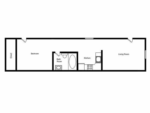 1 bed 1 bath floor plan