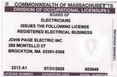 Electrician | Brockton, MA | 508-427-4480
