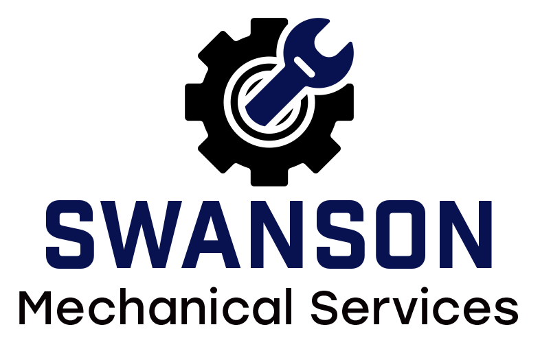 The logo for swanson mechanical services shows a gear and a wrench.