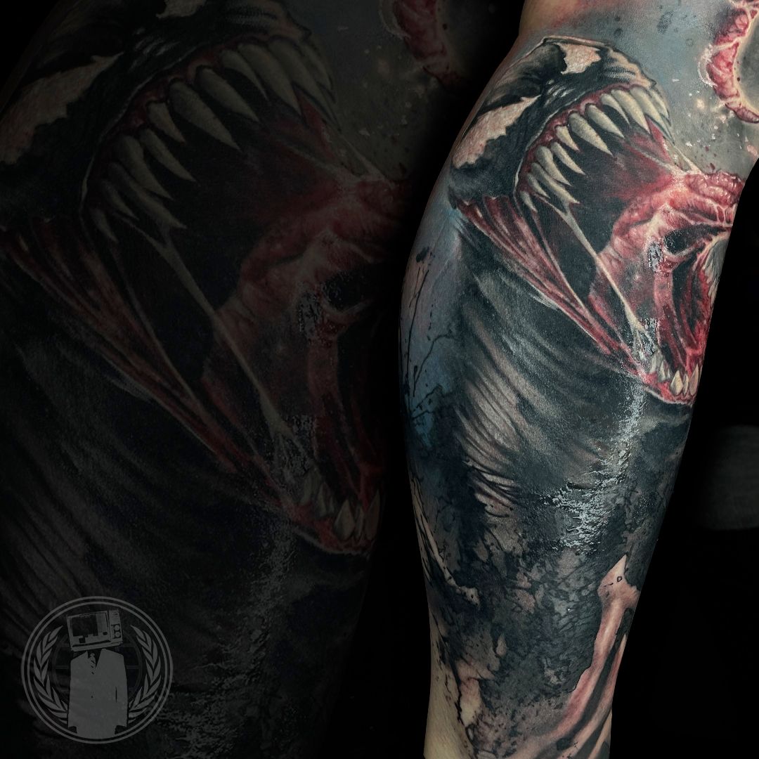 venom tattoo by Krist Karloff