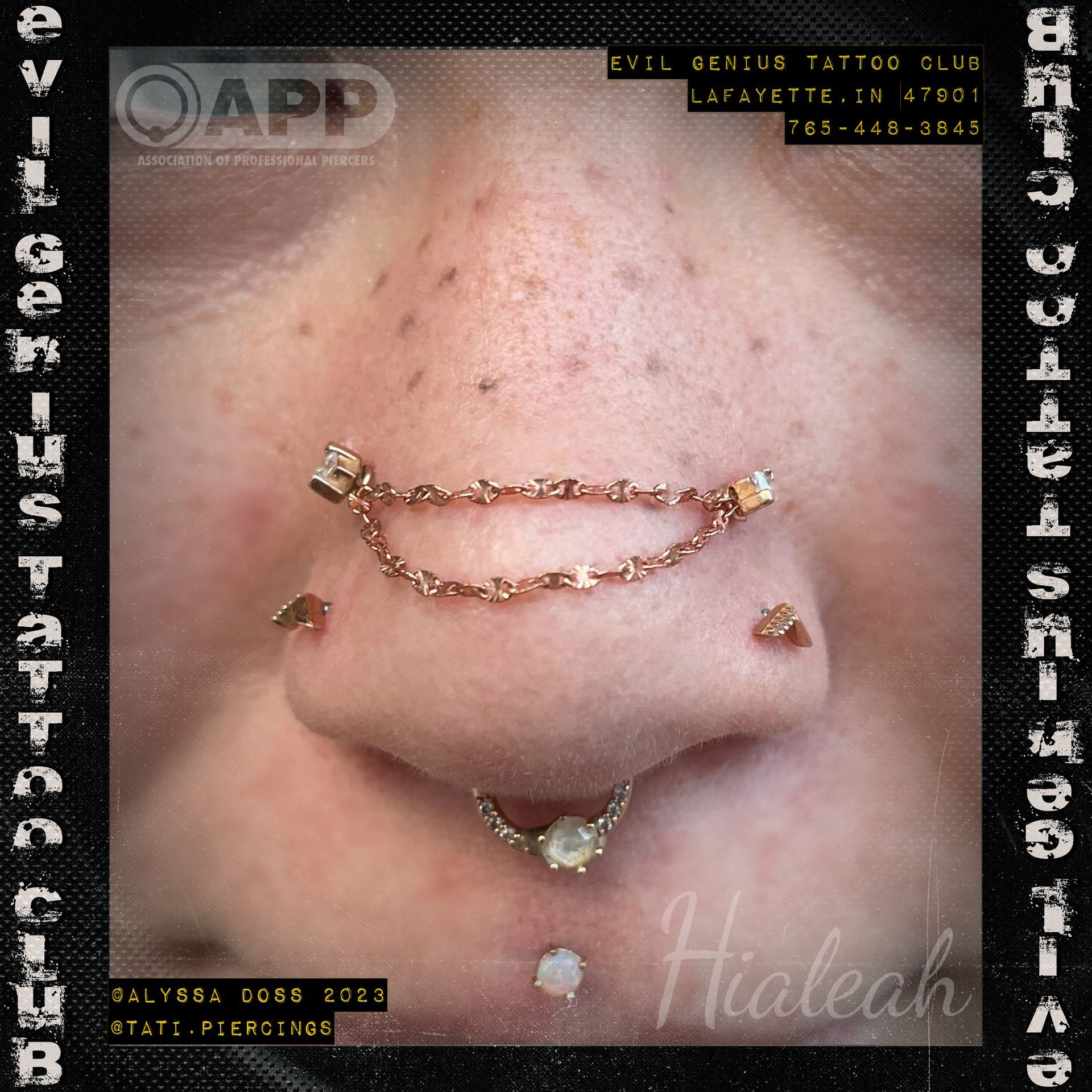nostril chain piercing by Alyssa Doss