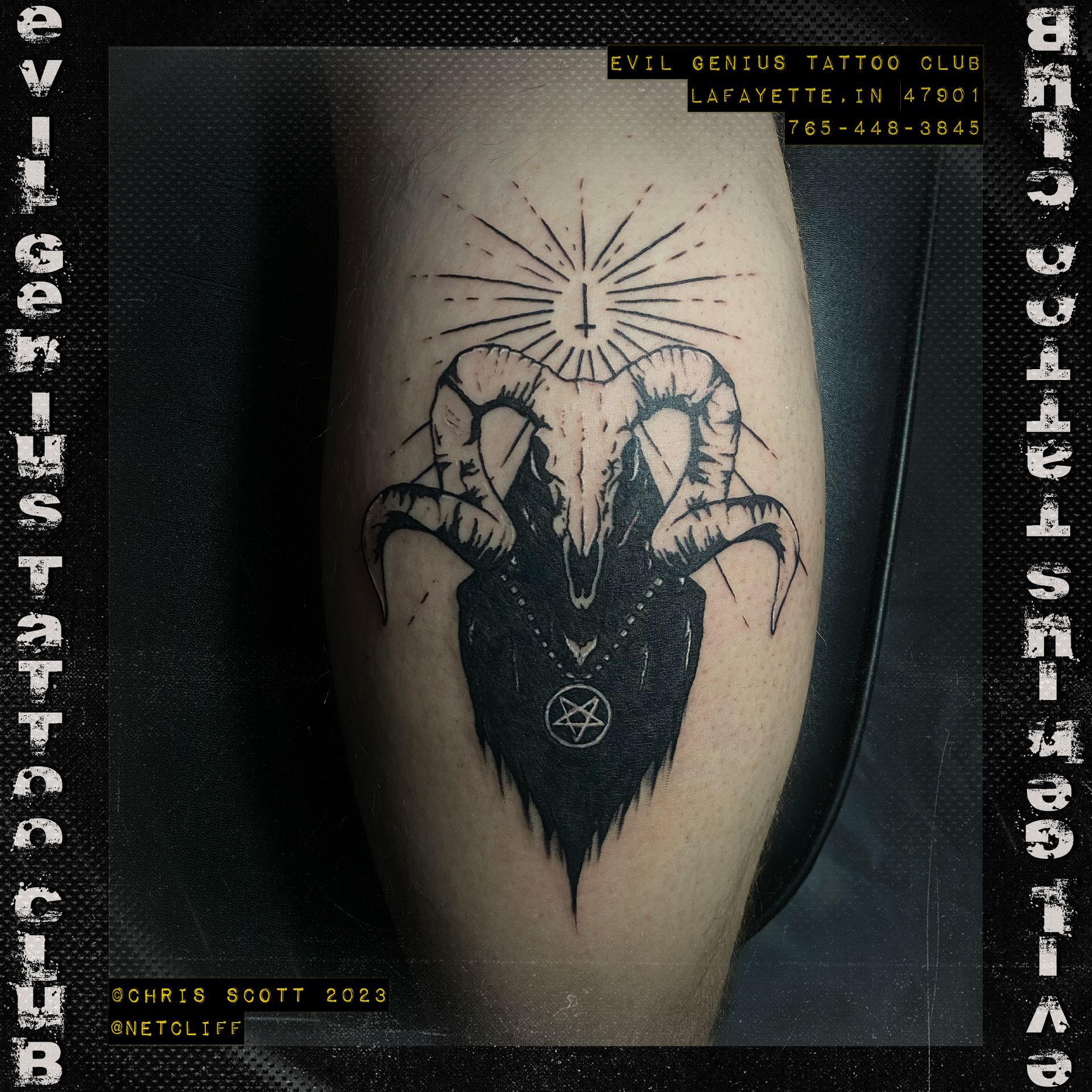 demonic entity tattoo by Chris Scott 