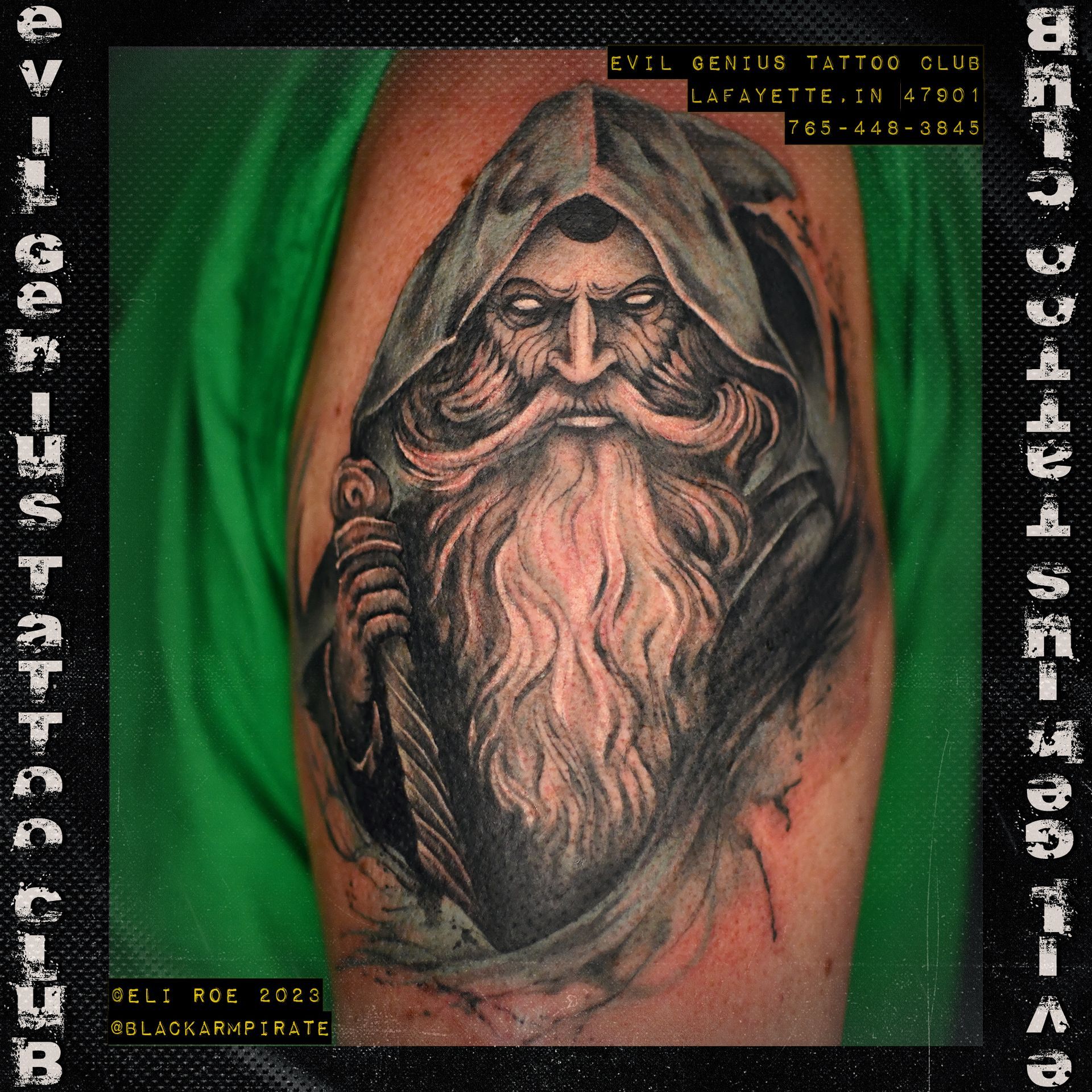 wizard tattoo by Eli Roe