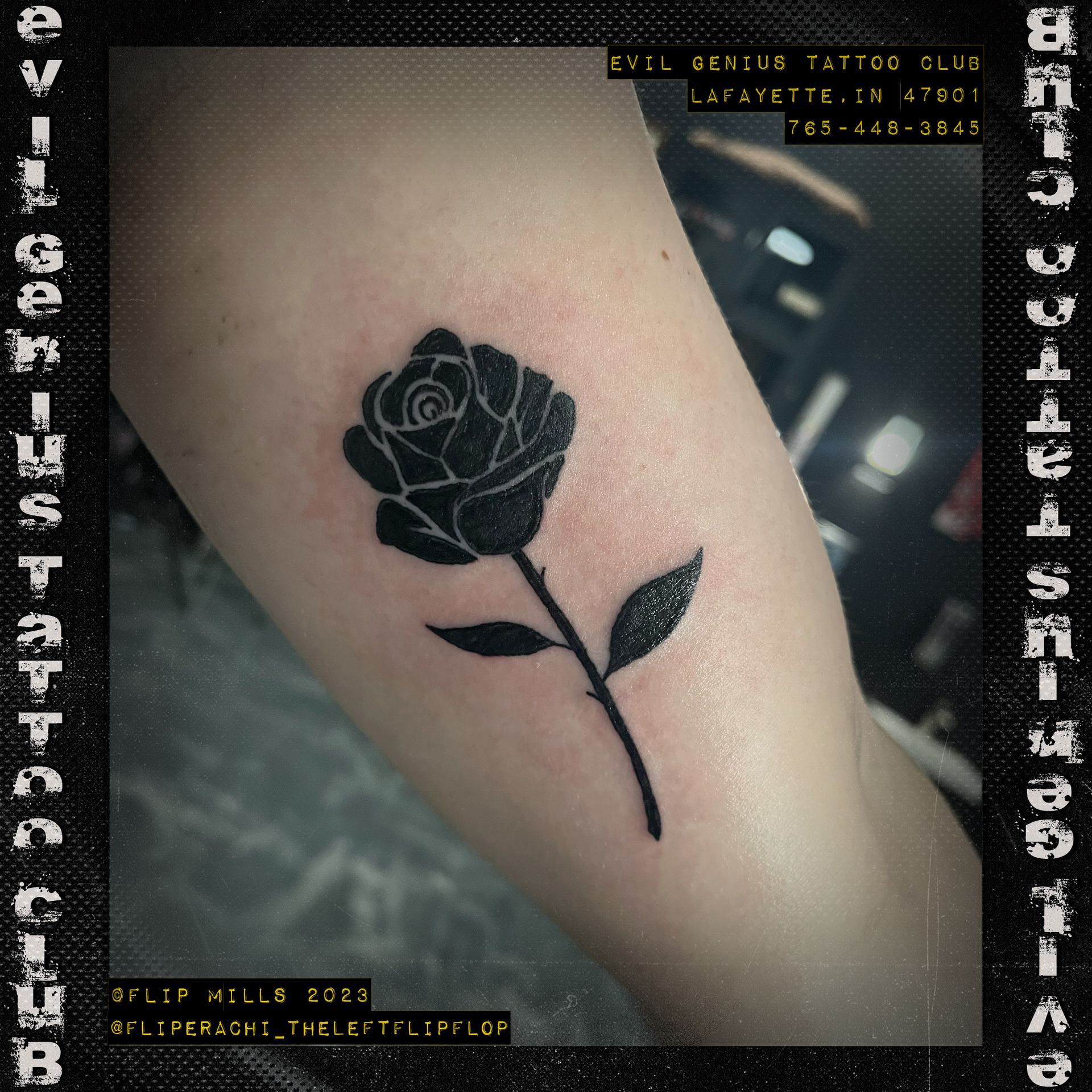 black rose tattoo by Flip Mills