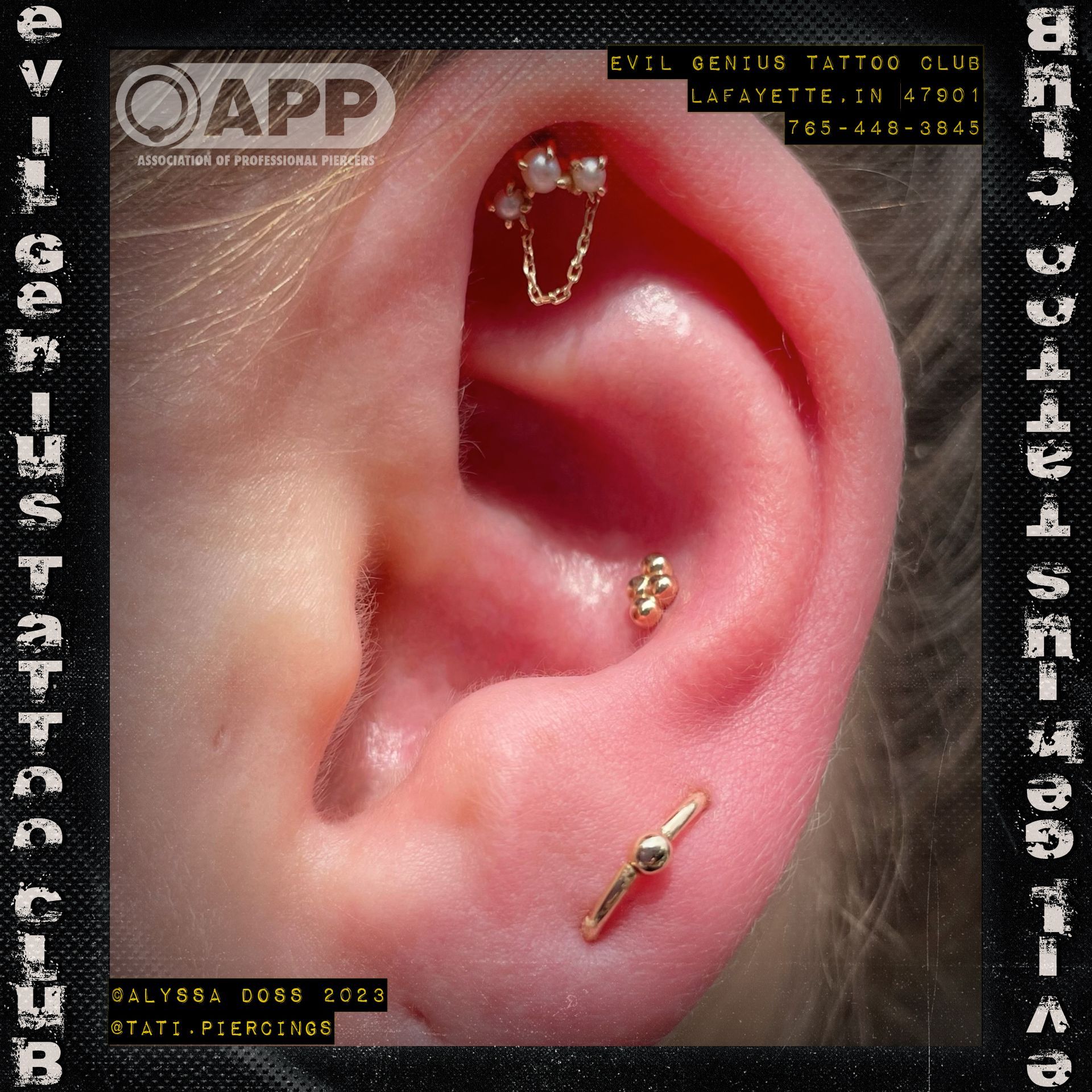 ear curation piercing by Alyssa Doss
