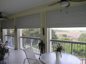 Hurricane shutter in a terrace — hurricane shutters Ormond Beach FL in Ormond Beach, FL