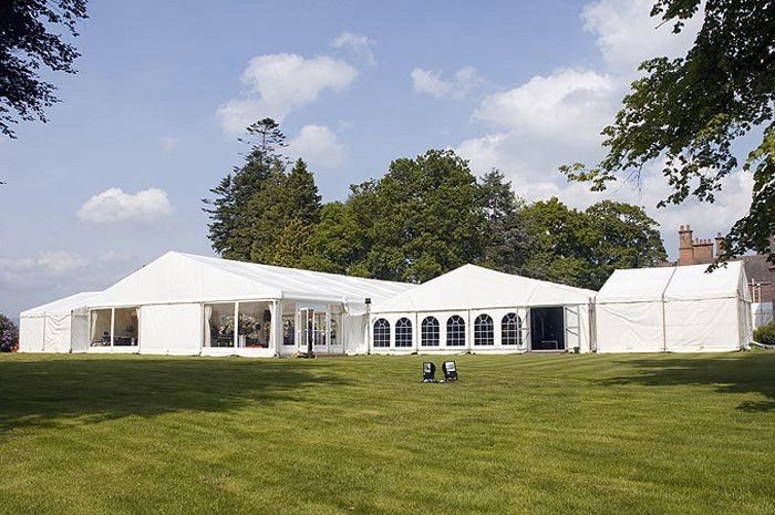 marquee installed at a large garden area