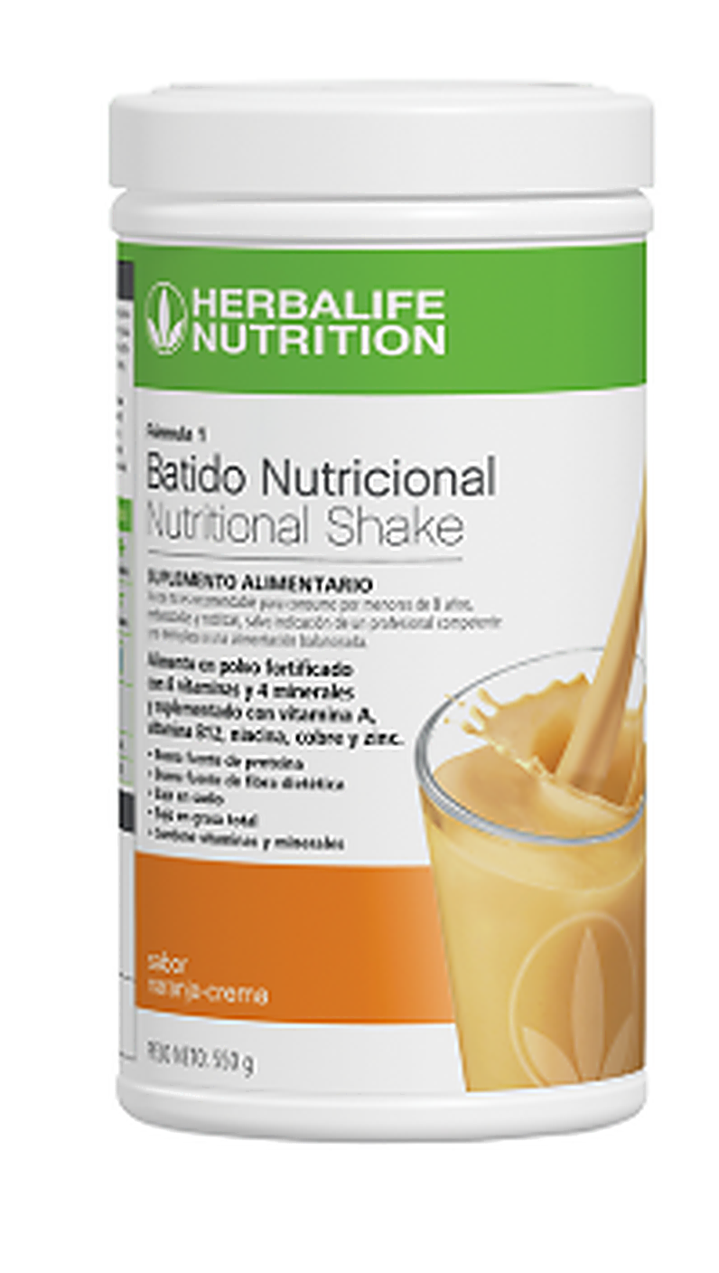 Un bote de mezcla nutricional para batido Herbalife Nutrition Healthy Meal French Vanilla.