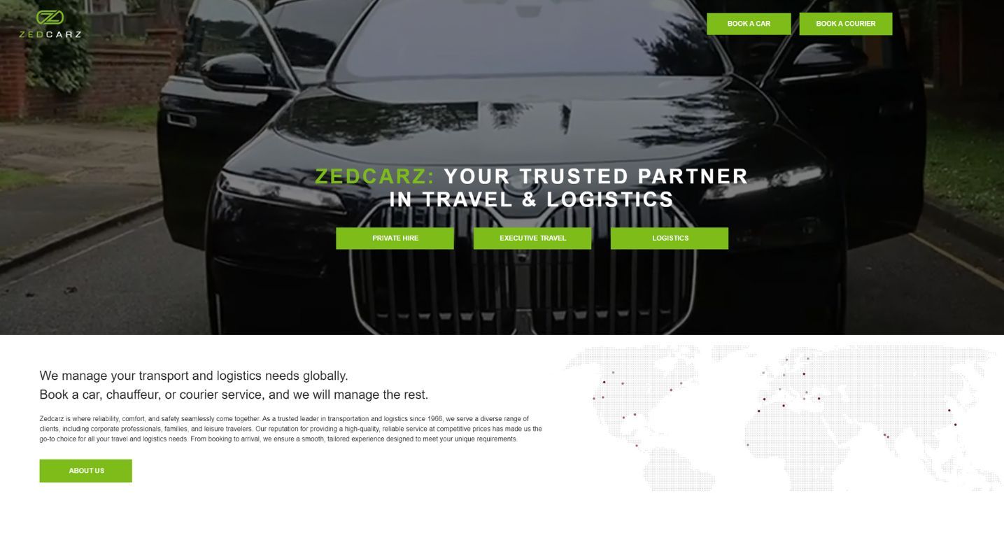 A black car is parked on the side of a road.