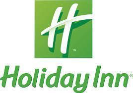 The holiday inn logo is green and white and looks like a cross.