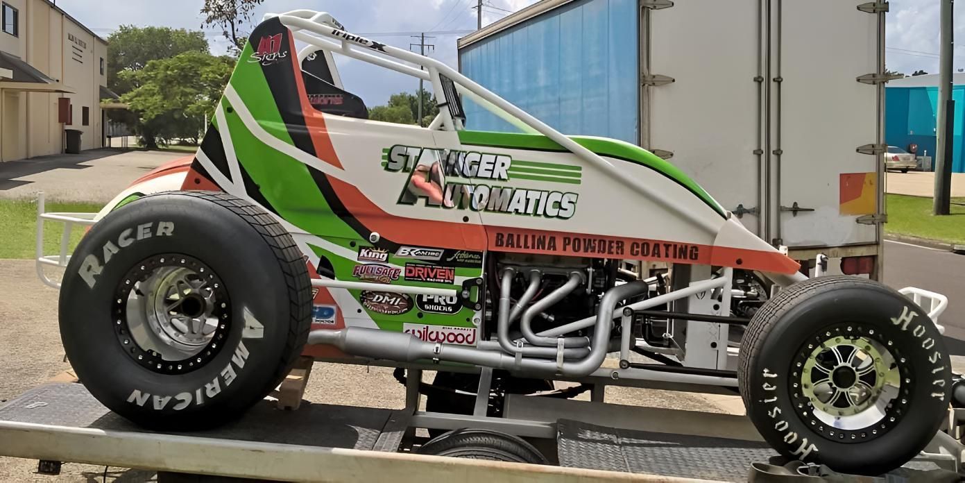 A Race Car Is Sitting On Top Of A Trailer — Stanger Automatics In Ballina, NSW