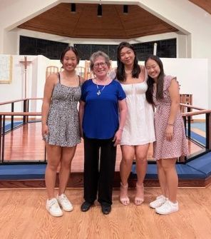 Mrs. Fall with Graduating Seniors