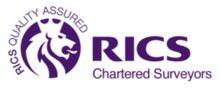 The logo for rics chartered surveyors has a lion on it.