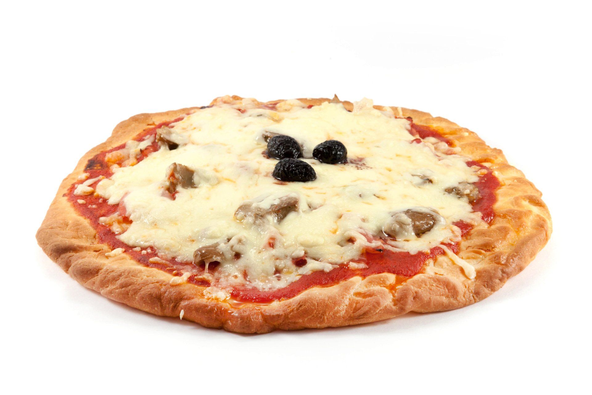 Original Italian Pizza — Mozzarella, Olives And Mushroom Pizza in Waterbury, CT