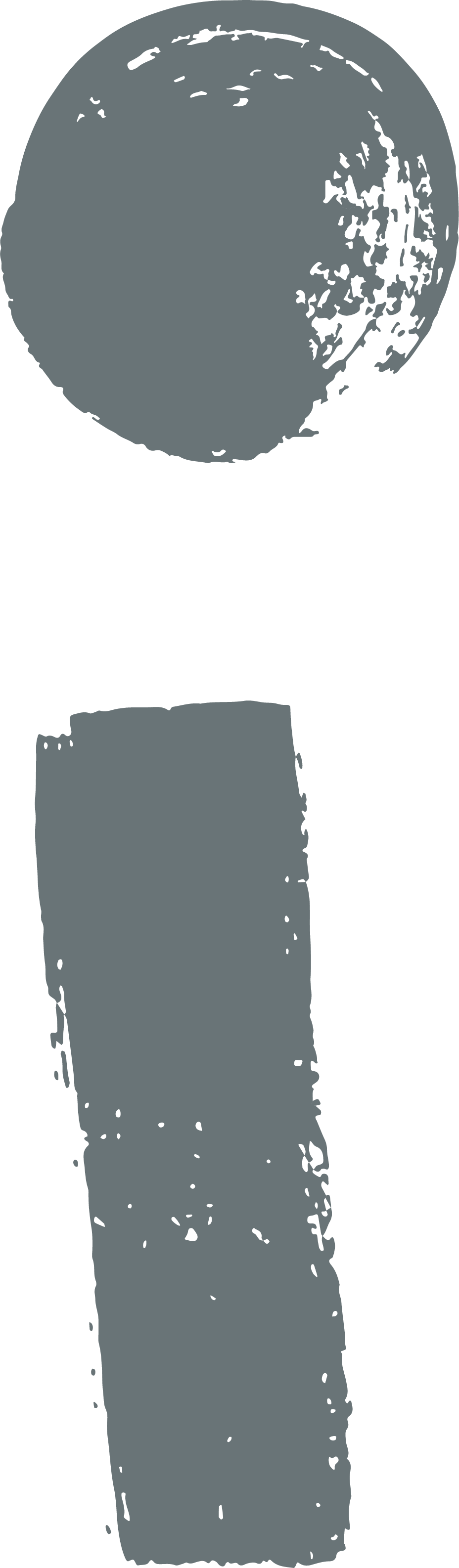 A gray circle and a gray rectangle on a white background.