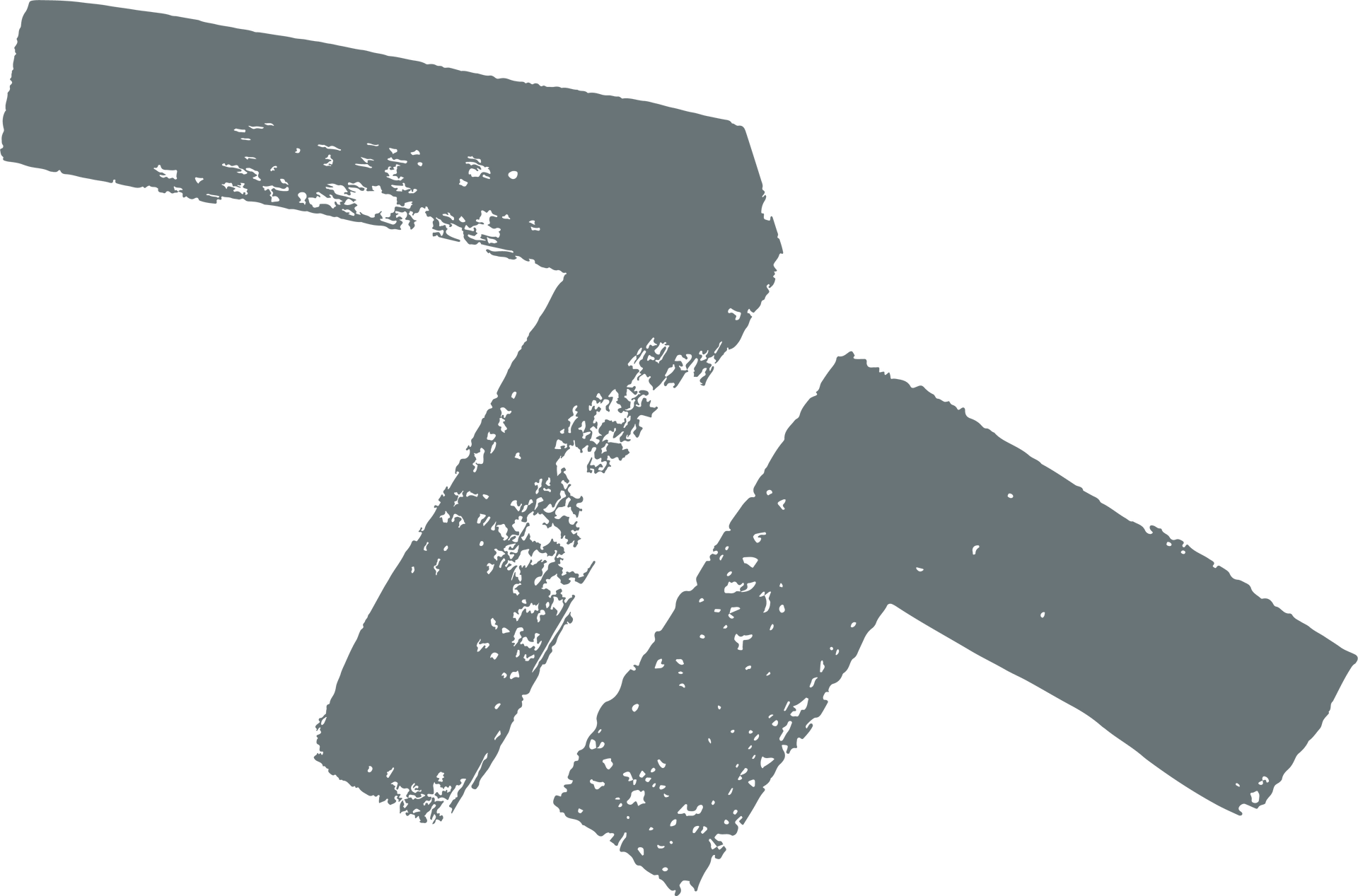 A gray brush stroke on a white background.