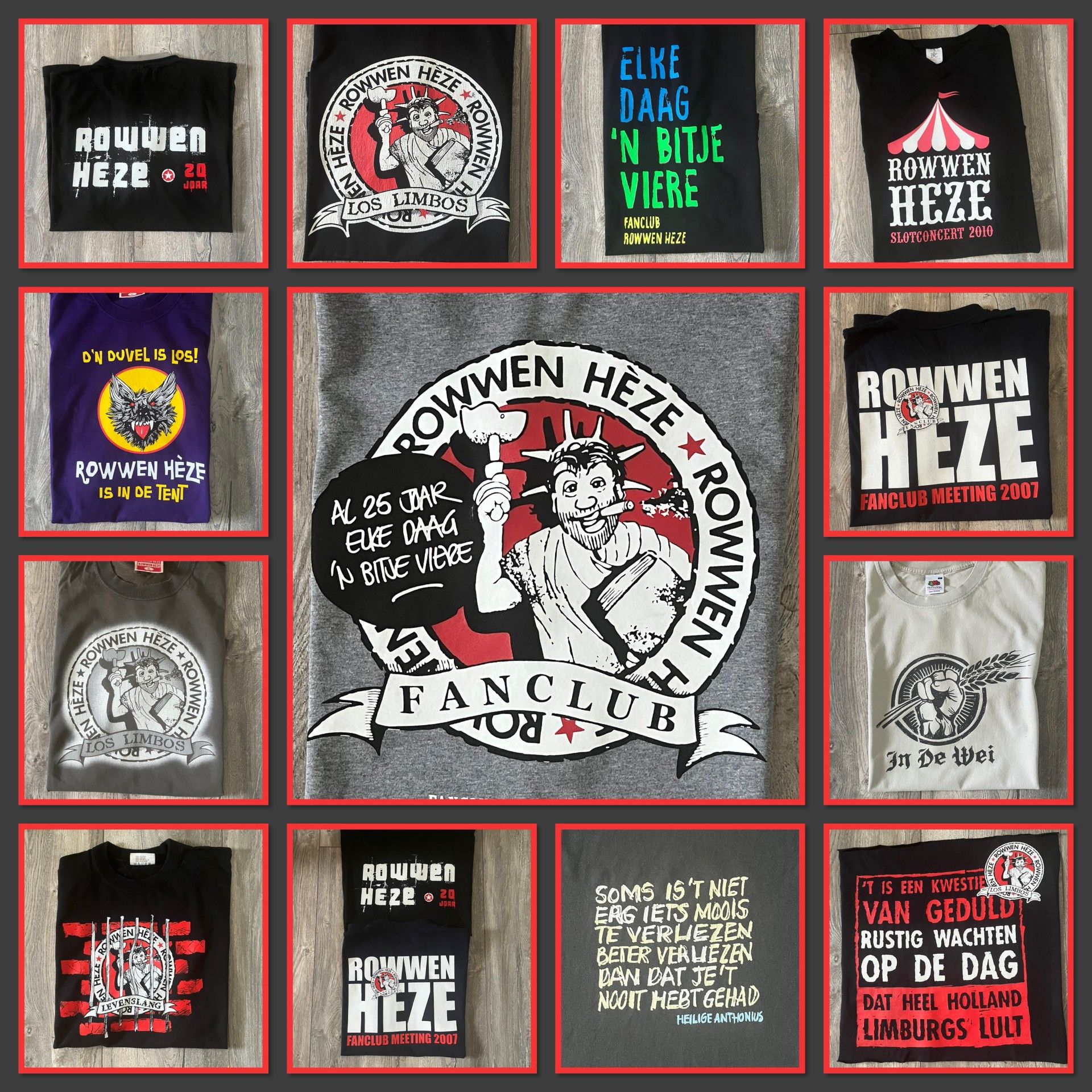 Collage of t-shirts with 