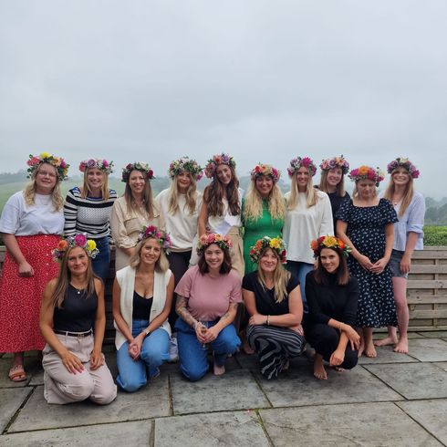 Hen Party Floral Crown workshop Derbyshire Staffordshire Nottinghamshire