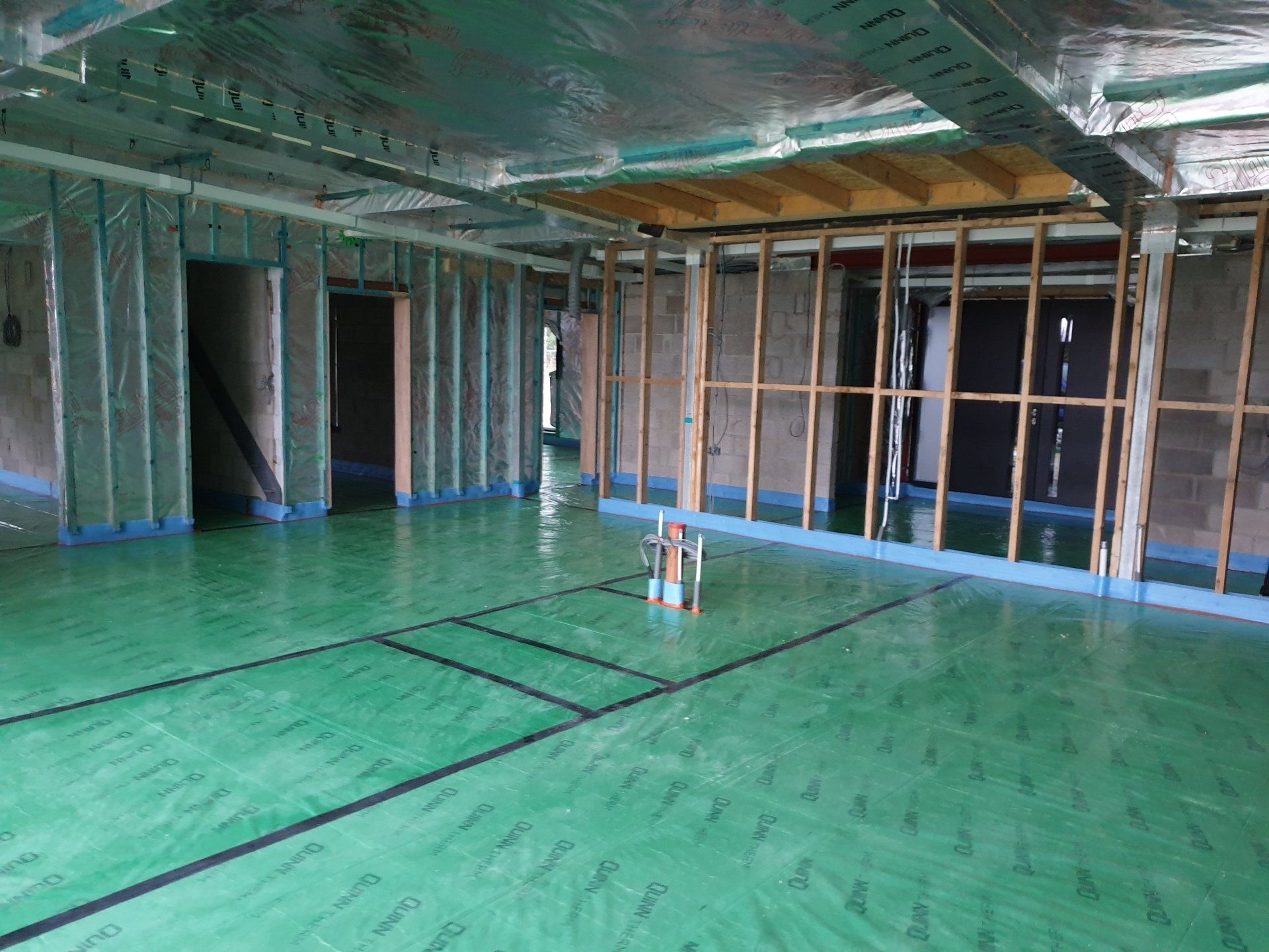 Large Kitchen Room prepared and ready for the screed installation in Swavesey, Cambridge.