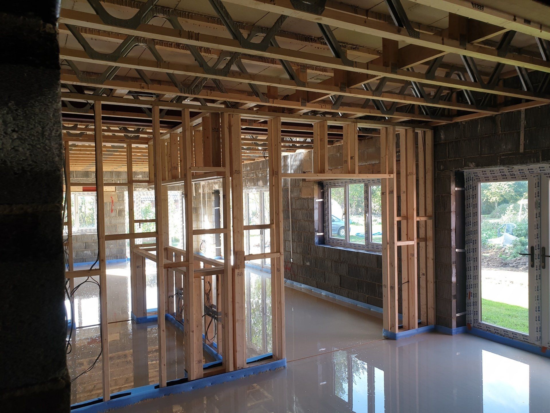 Gypsum liquid screed installed at this new build house in Hethersett, Norfolk.