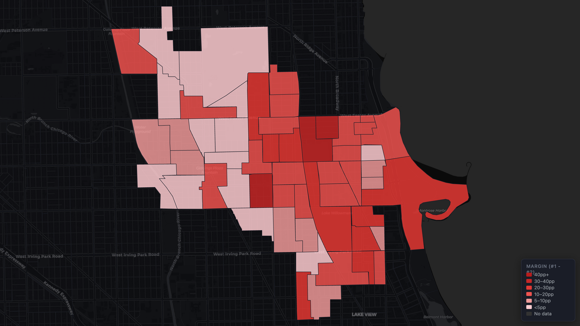 13th District Democratic State Representative Primary - Winner by Margin