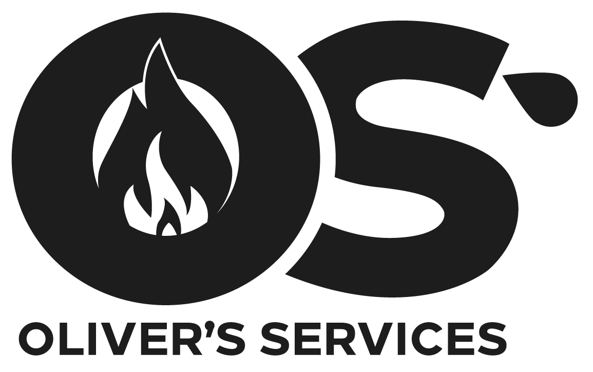 A black and white logo for oliver 's services